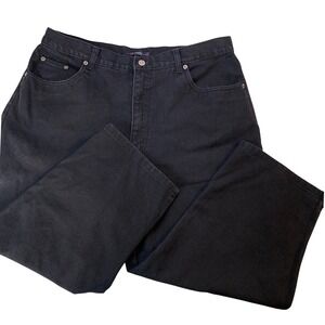 Bill Blass Jeans Black Capri Denim Pants Womens 16 High Rise Casual Wide Leg Vtg